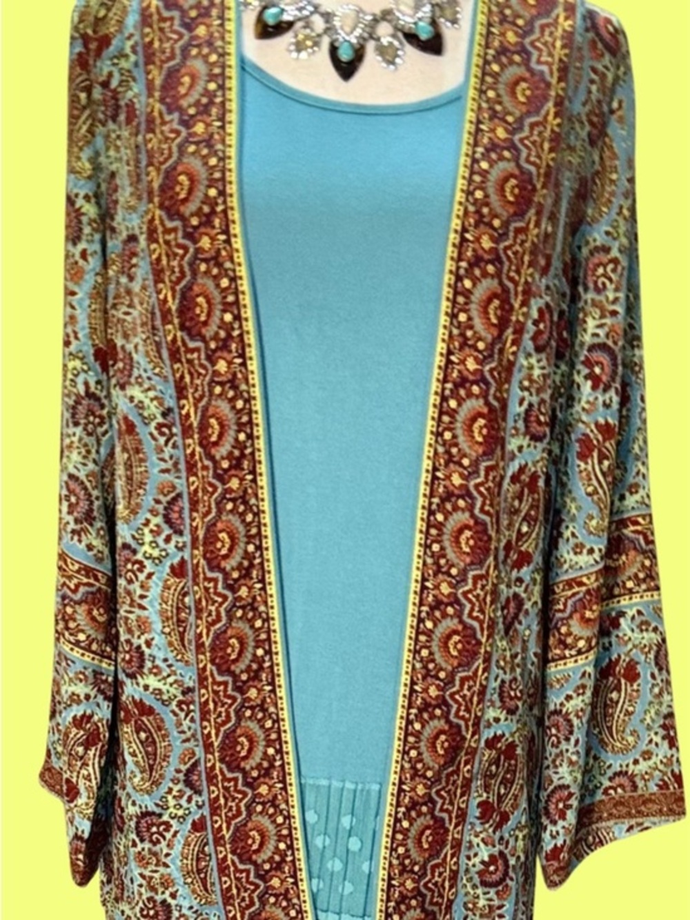Vibrant Paisley Print Topper from Belle Boho by Kim Gravel. SMALL